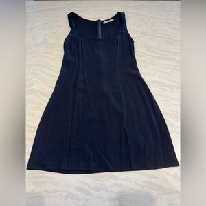 Reformation Black Mini Dress Size 2 — Scoop Neck, Front Slit